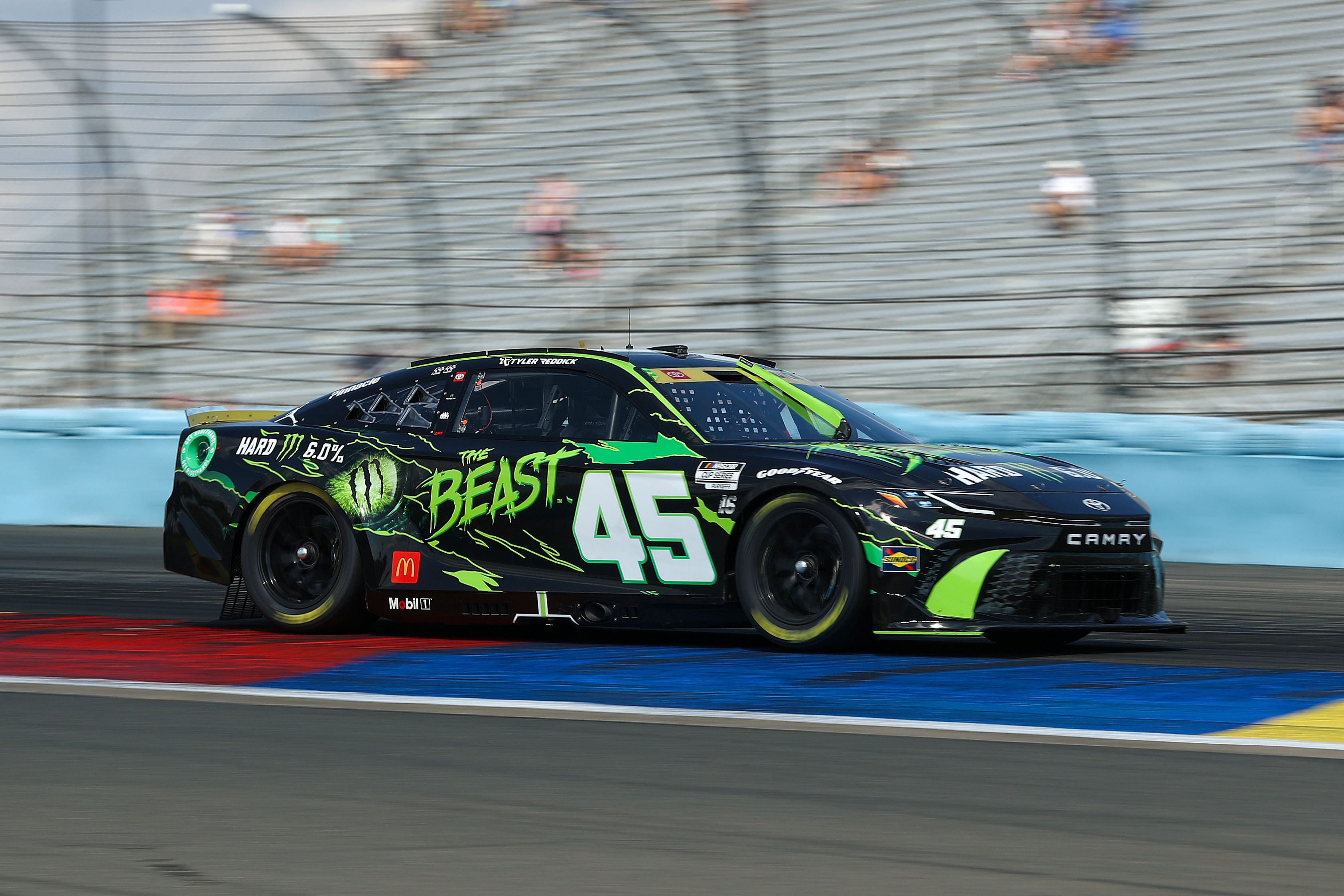 Tyler Reddick (45) during practice and qualifying for the Go Bowling at The Glen at Watkins Glen International. Mandatory Credit: Matthew O&#039;Haren-Imagn Images.