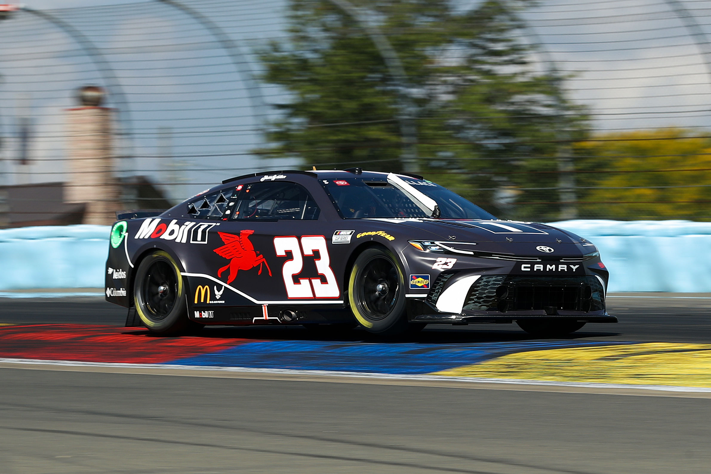 Bubba Wallace (23) during practice and qualifying for the Go Bowling at The Glen at Watkins Glen. Credit: Imagn Images