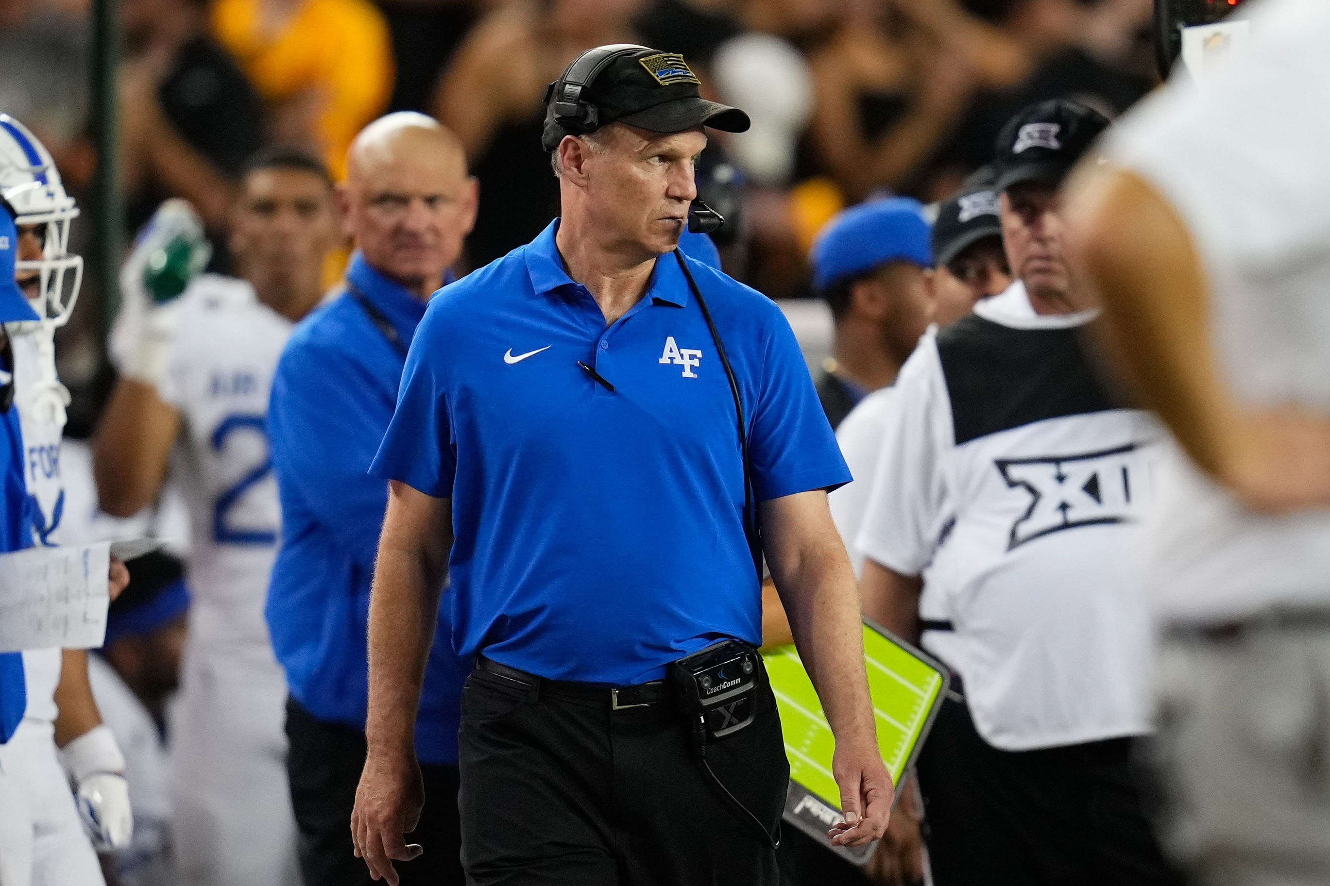 Air Force and coach Troy Calhoun are apparently staying in the MWC. (Photo Credit: IMAGN)