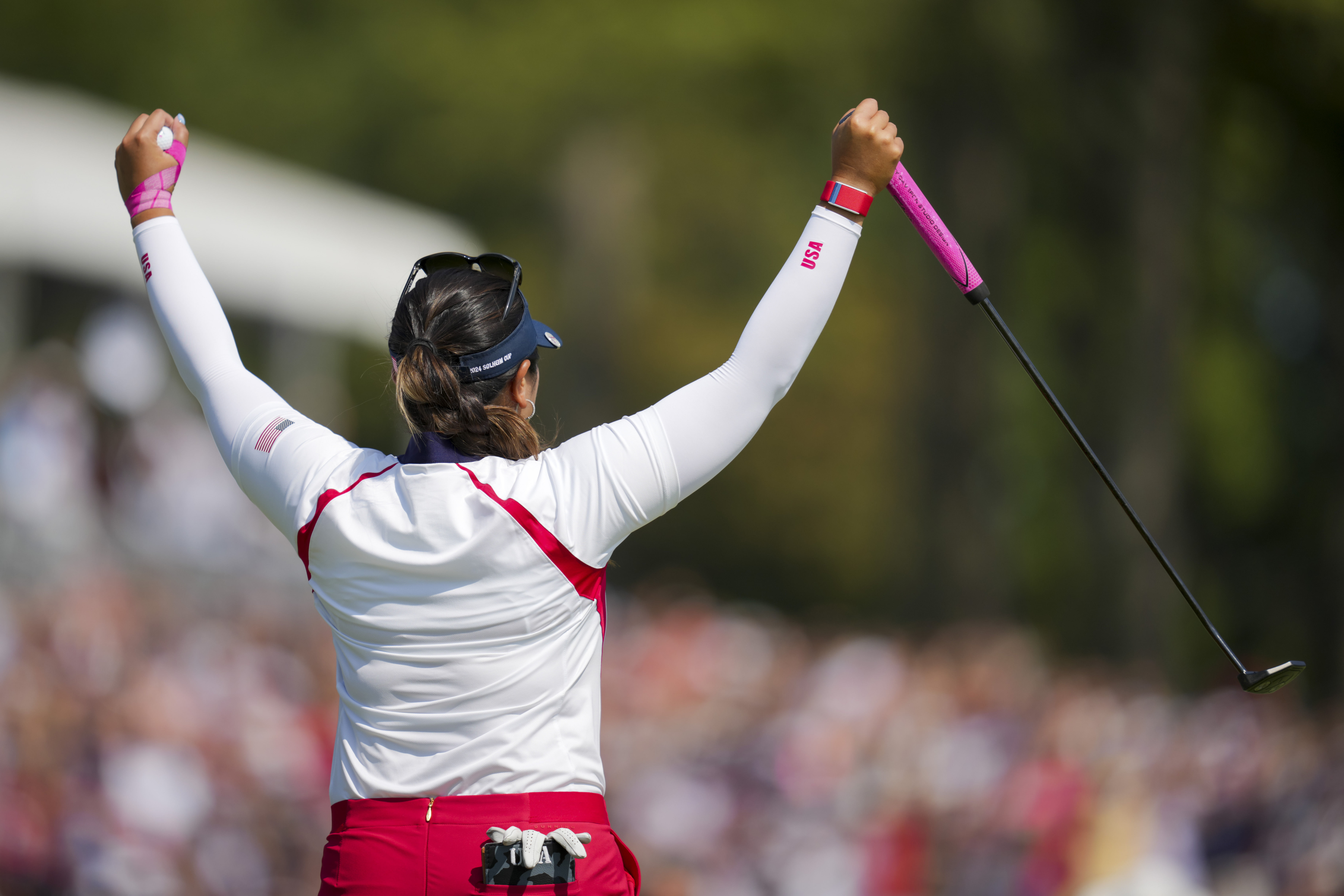 Lilia Vu, the victory moment, Solheim Cup 2024 (Image via Imagn).