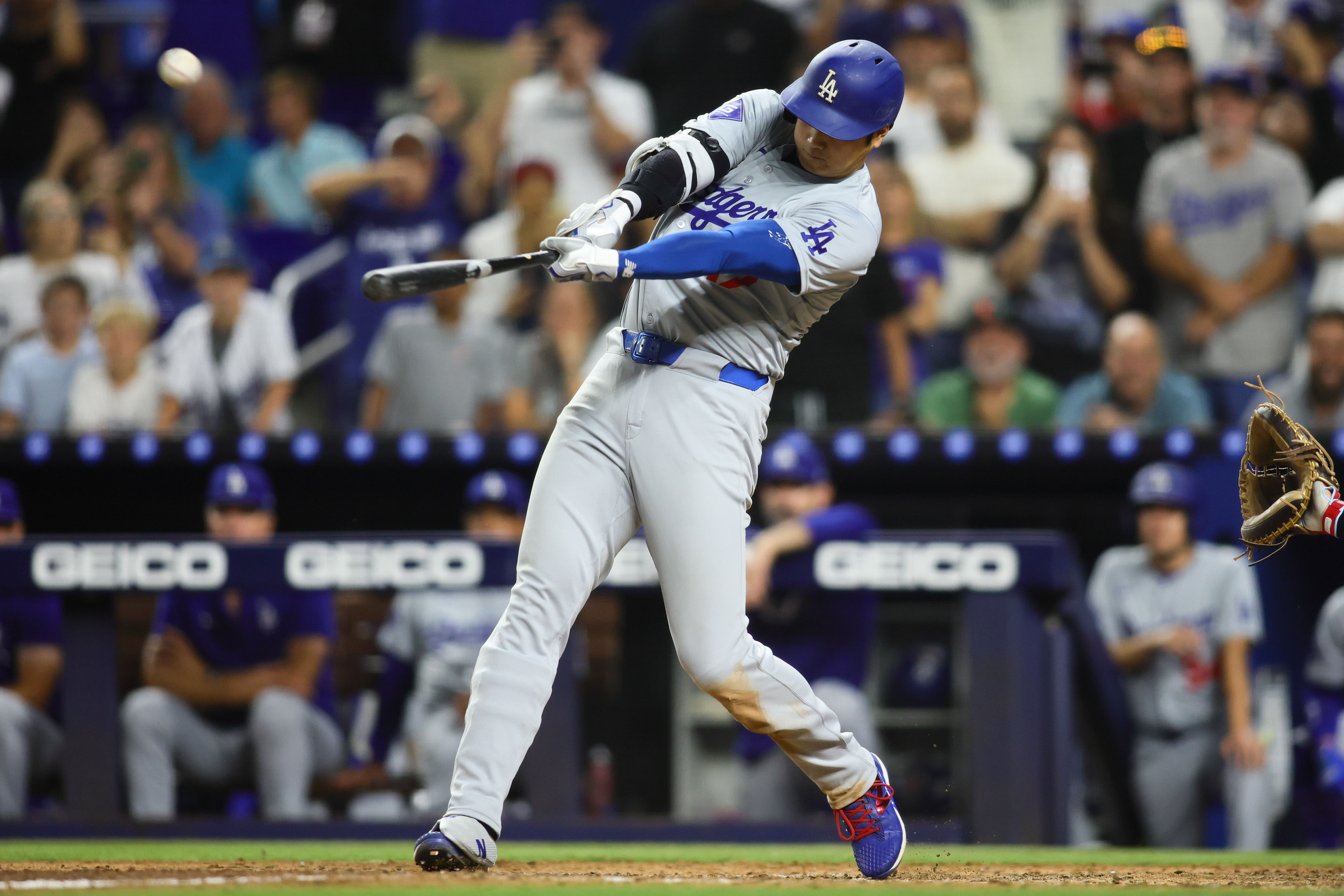 With three home runs, two stolen bases, and 10 RBIs, Shohei Ohtani was instrumental in helping the Dodgers beat the Marlins 20-4 and clinch a playoff spot. All while becoming the first MLB player to reach the 50-50 club in history.