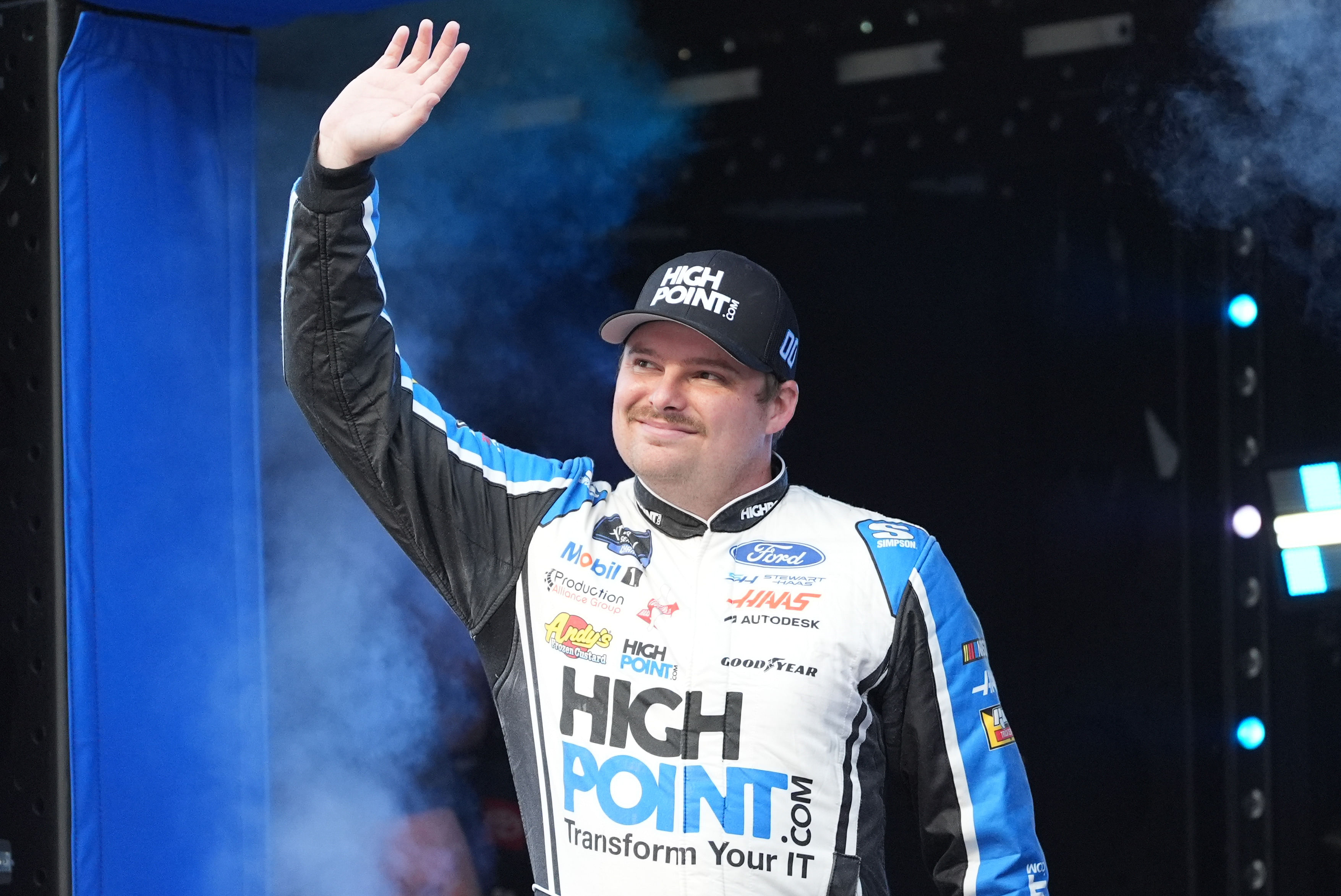 NASCAR Xfinity Series driver Cole Custer arrives at the driver introductions for the Food City 300 at Bristol Motor Speedway (Source: Imagn)