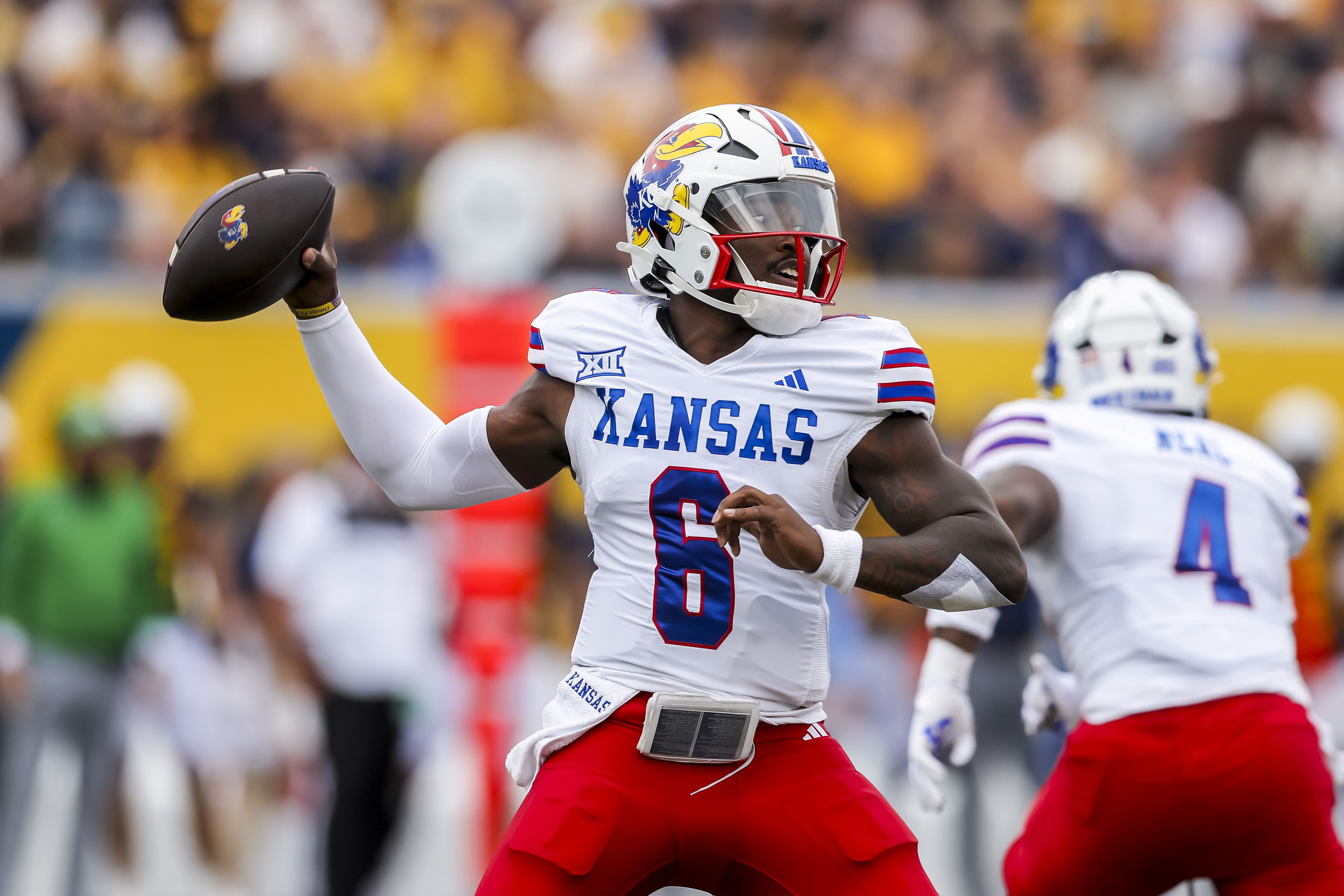 Kansas QB Jalon Daniels has been disappointing in the 2024 season (Image Credit: IMAGN)