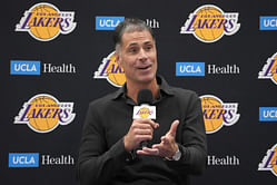 Lakers GM Rob Pelinka addresses lack of trade narrative, reveals exact number of games required to assess current roster