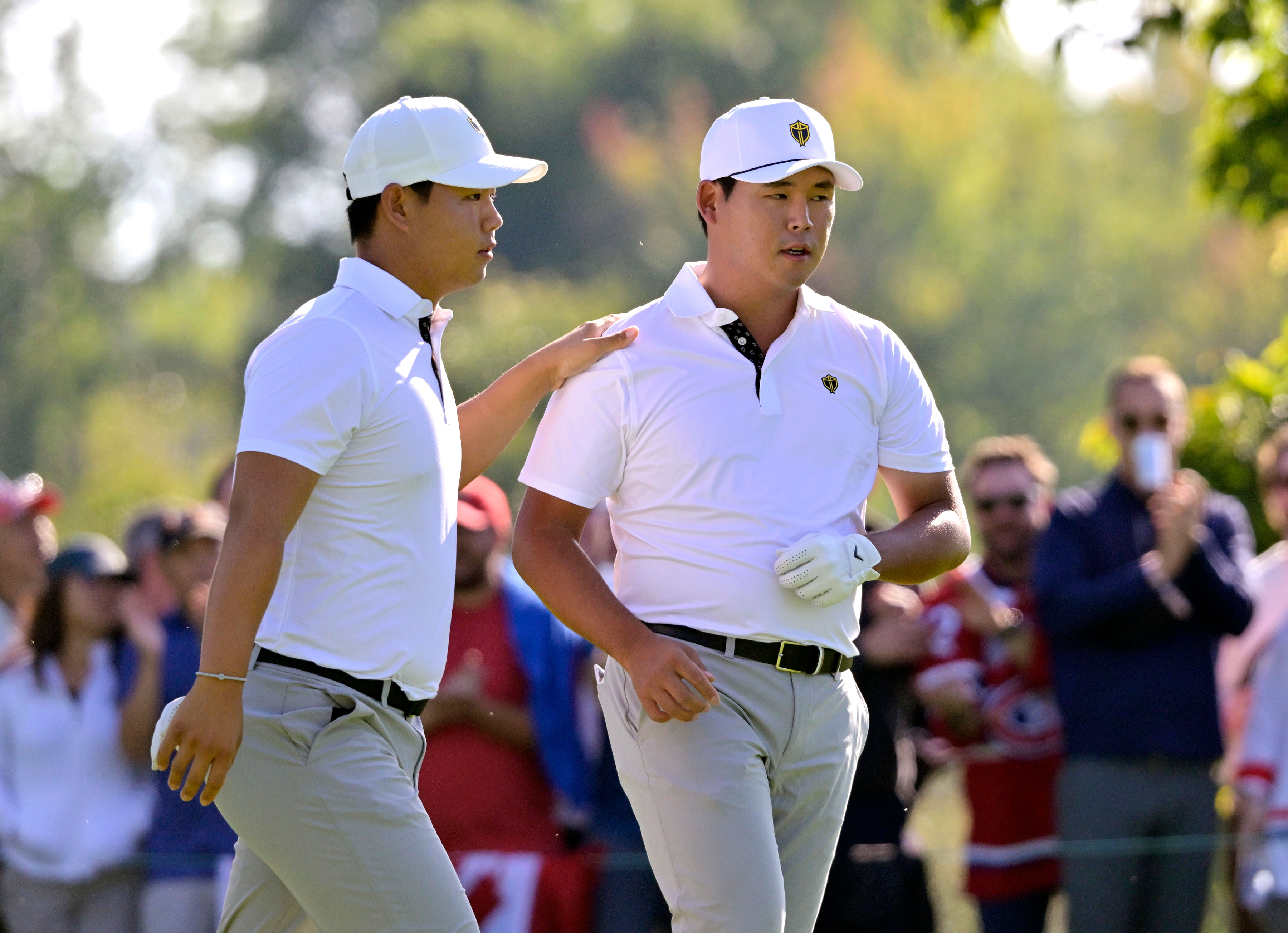 Tom Kim and Si Woo Kim at The Presidents Cup - Third Round - Source: Imagn