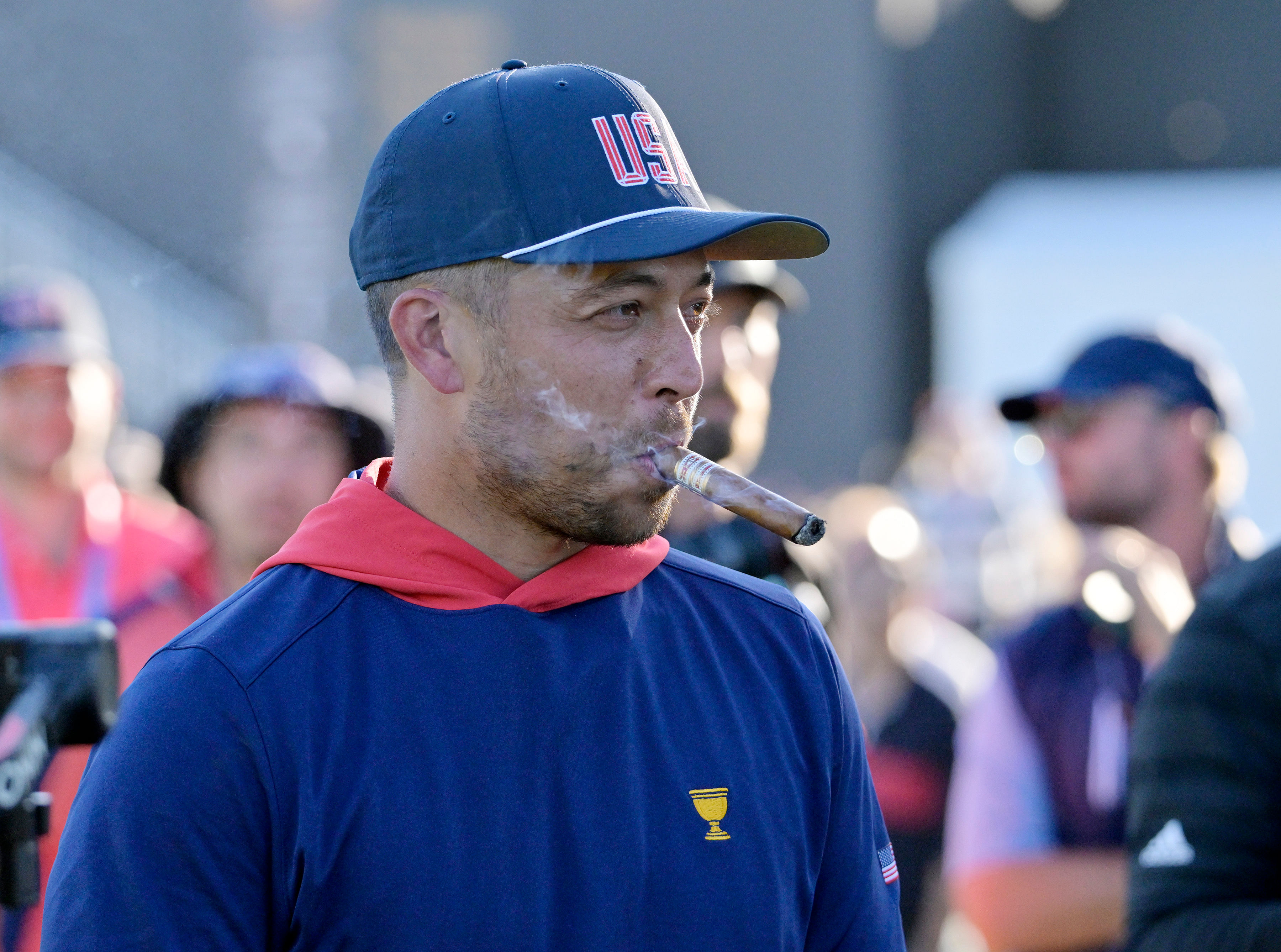 Xander Schauffele celebrates after winning the 2024 Presidents Cup (Image Source: Imagn)