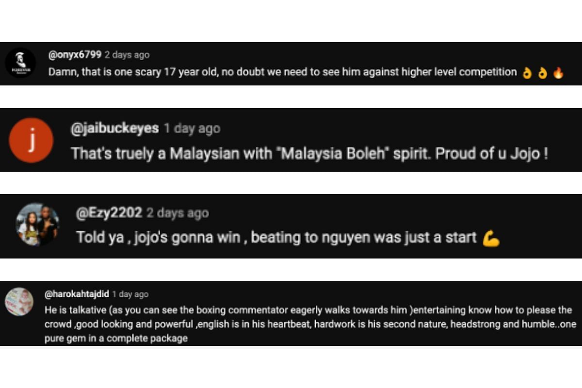 Screenshot of fans&#039; comments