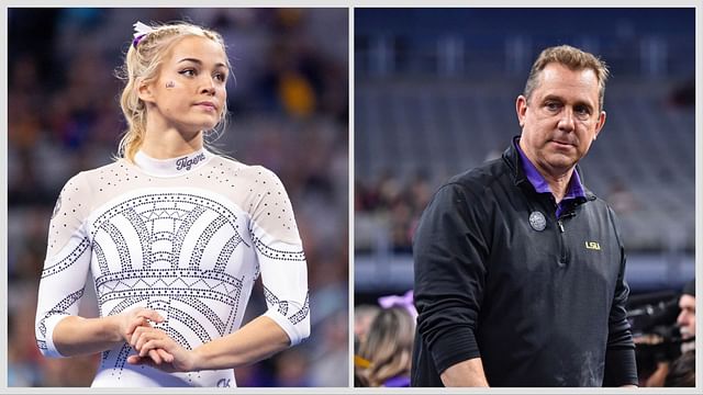 Olivia Dunne and LSU Head Coach Jay Clark