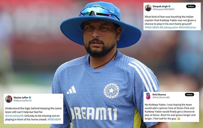"The disrespect to Kuldeep Yadav" - Social media reacts as Kanpur spinner is benched for IND vs BAN 2024 2nd Test