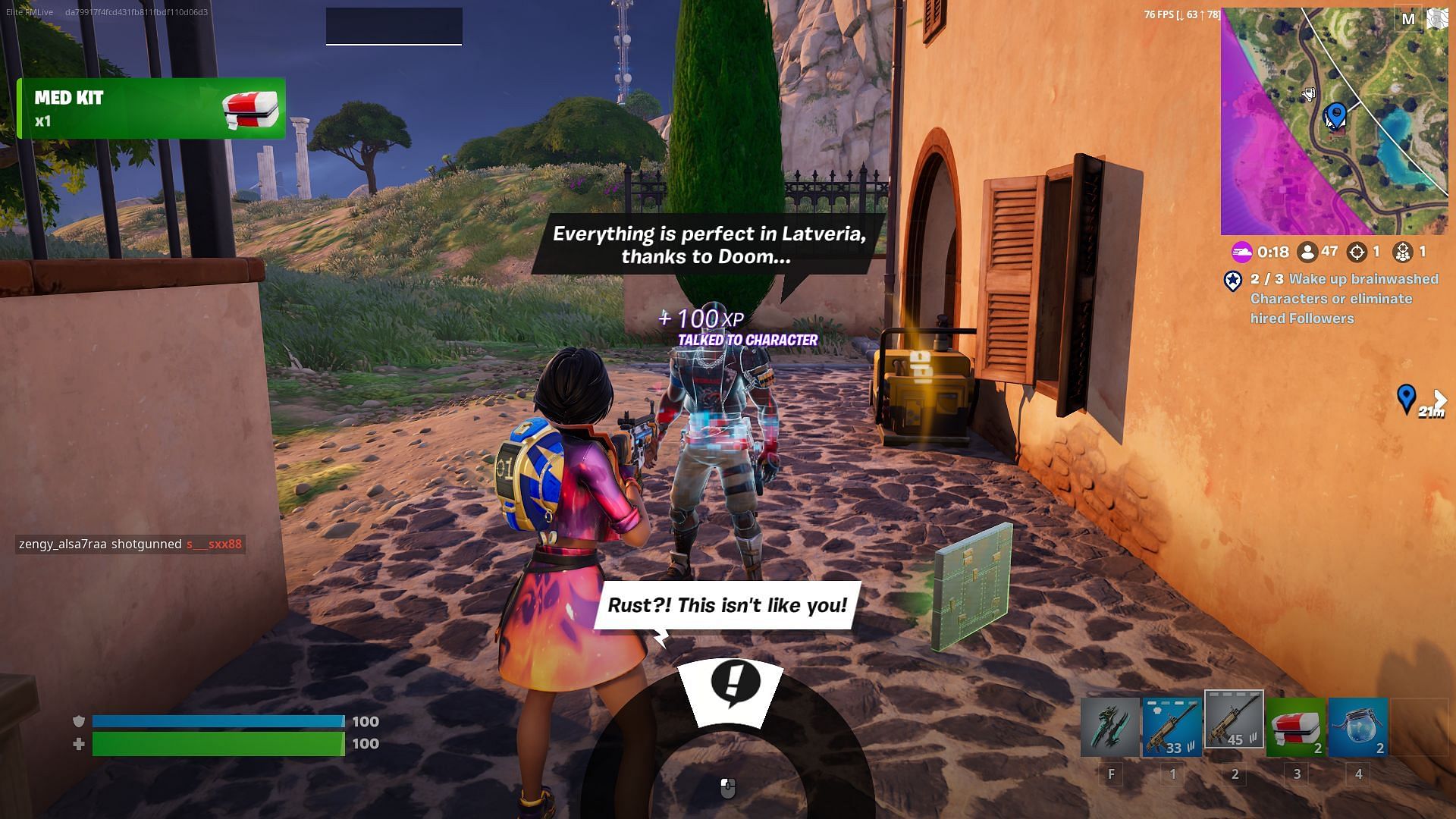 Interact with three NPCs to complete this part of the quest (Image via Epic Games)