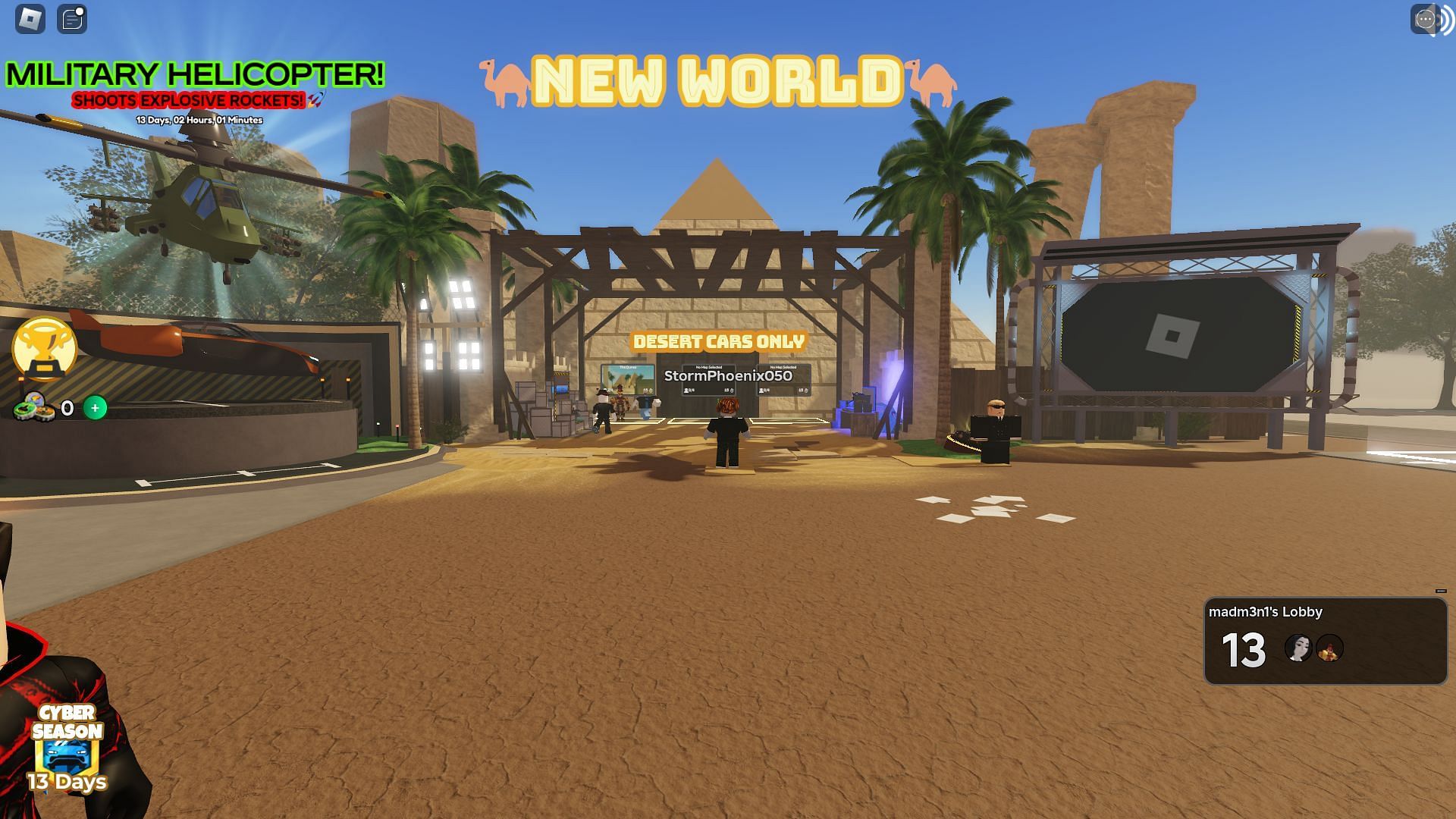 This is where you can find The Dunes portal (Image via Roblox)