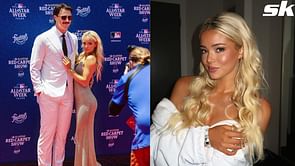 In Photos: Paul Skenes' girlfriend Olivia Dunne serves up all-American vibes while cooling it off with a fizzy drink in the sun