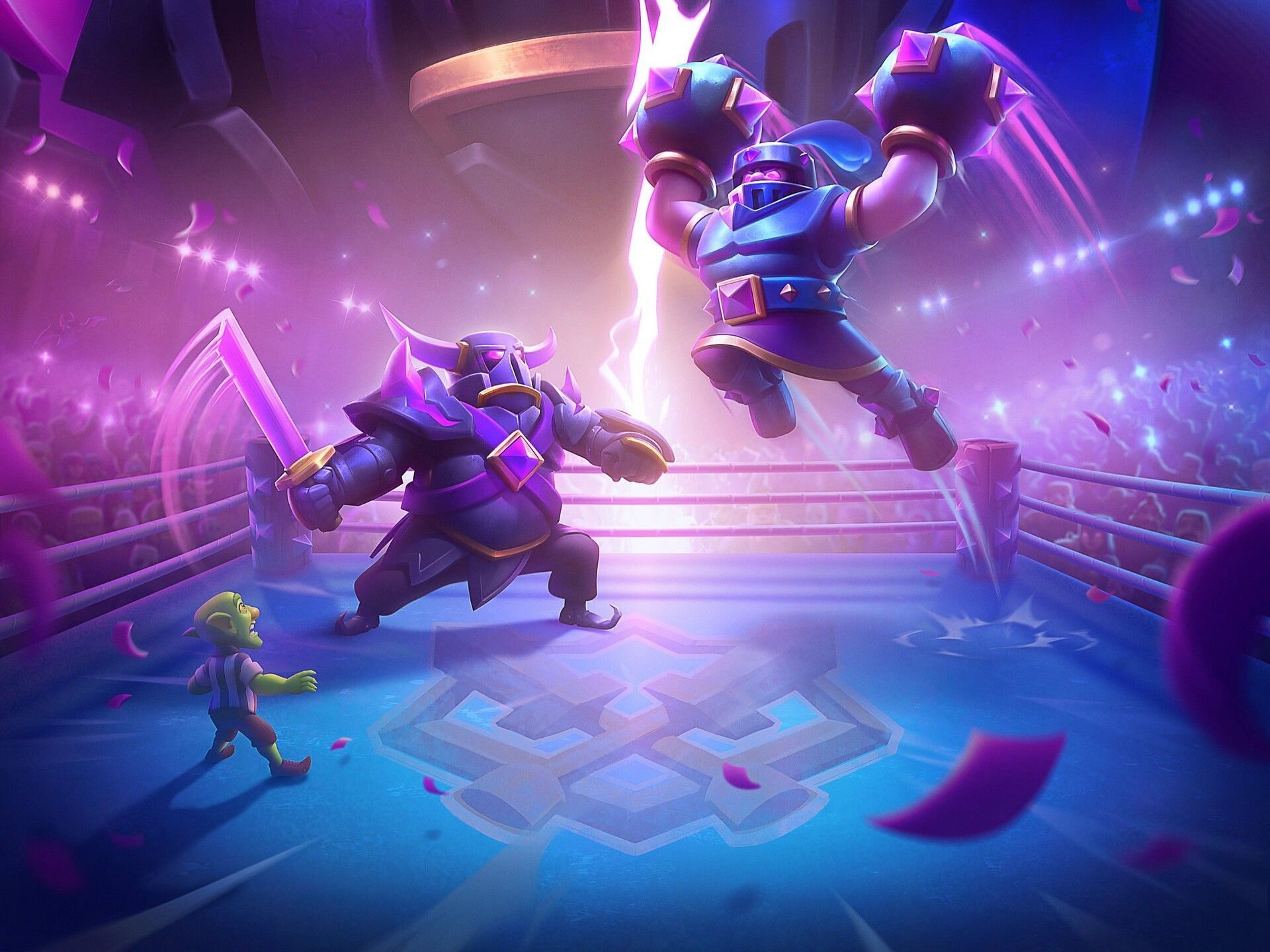 P.E.K.K.A. fighting Mega Knight in a ring (Image via Supercell)