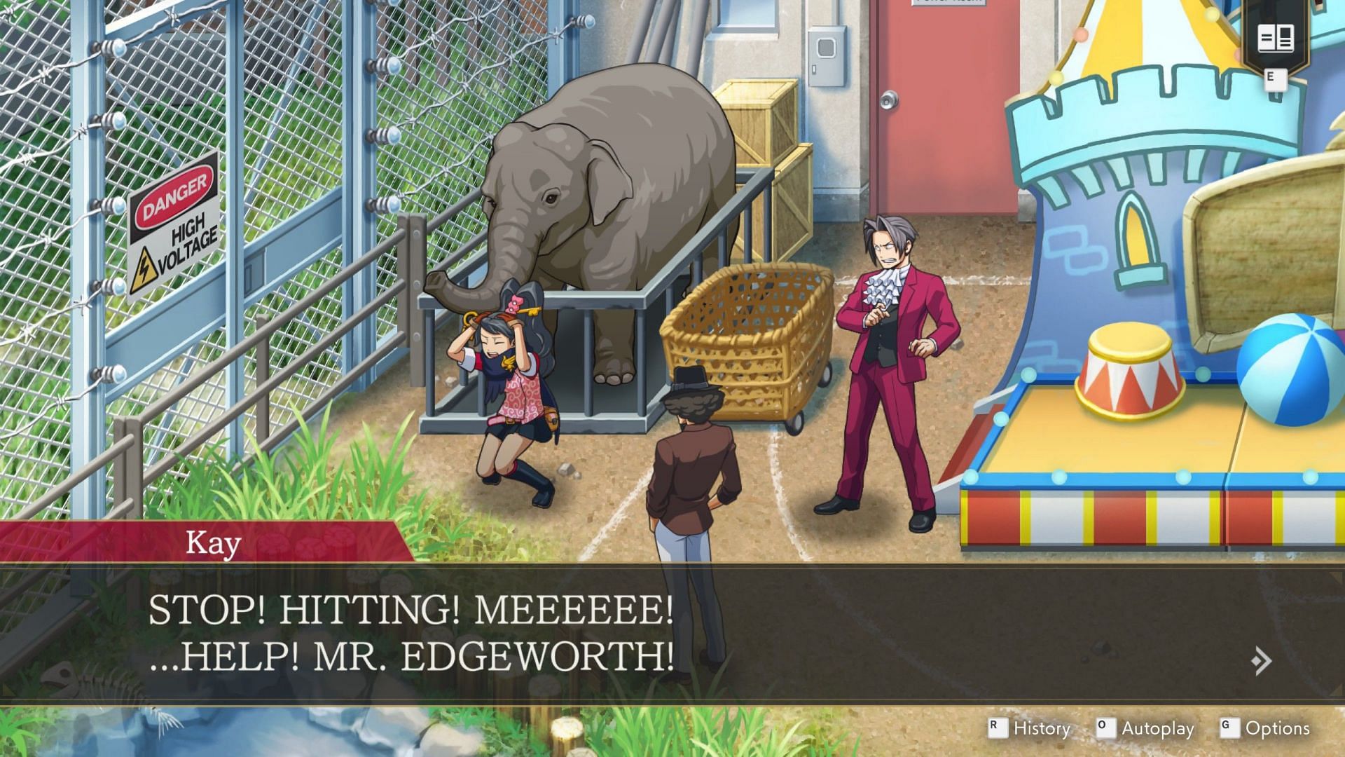 Pockets of humor are not uncommon amidst the high-stakes verbal battles and crime investigations (Image via Capcom)