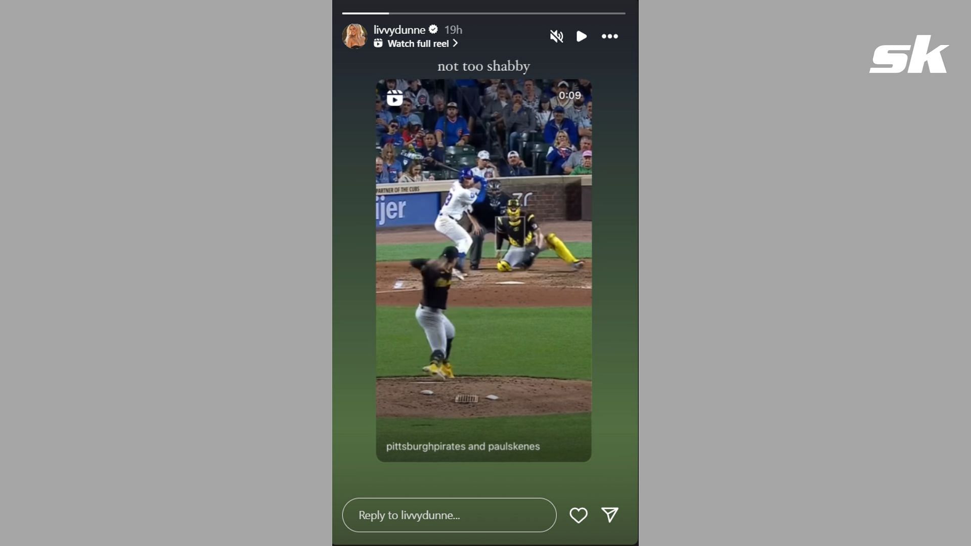 Paul Skenes&#039; girlfriend Olivia Dunne reacts to boyfriend tying the franchise record of most strikeouts by a rookie since 1900 (Source: Livvy Dunne&#039;s Instagram story)