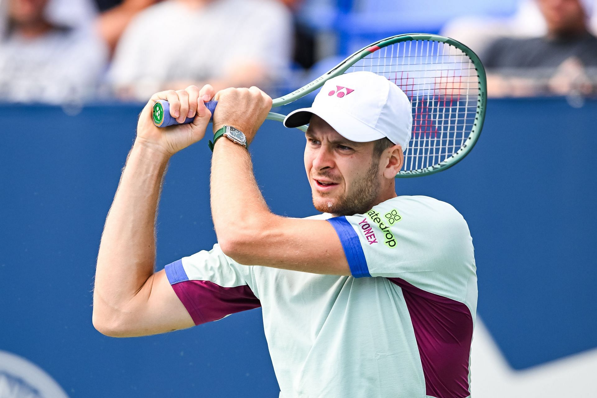 Hubert Hurkacz in action at the National Bank Open (Picture via Getty)