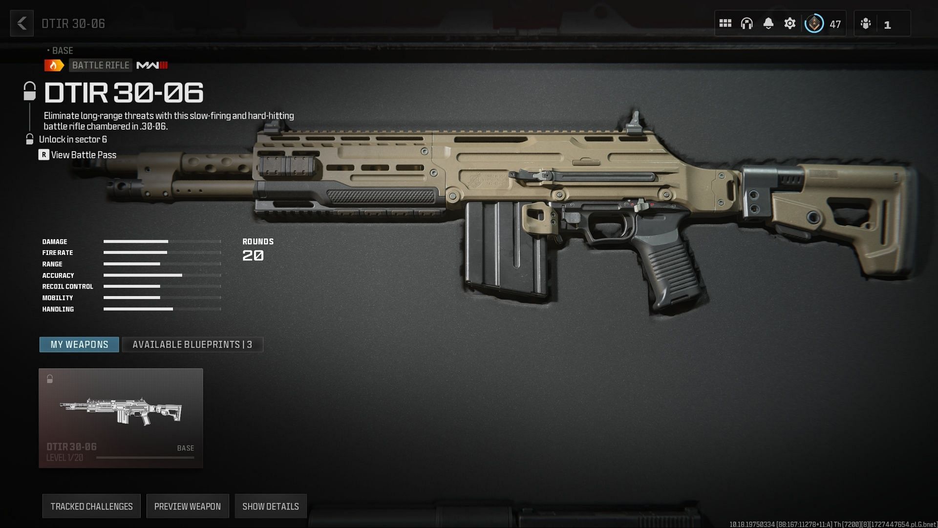 DTIR 30-06 battle rifle in WZ (Image via Activision)