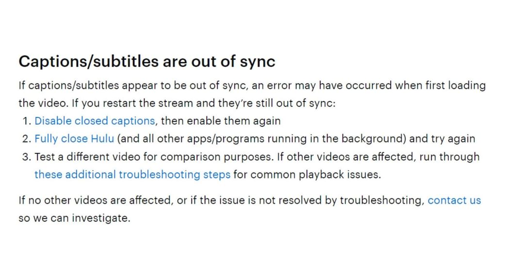 How to fix subtitles out of sync on Hulu? Causes and fixes explored