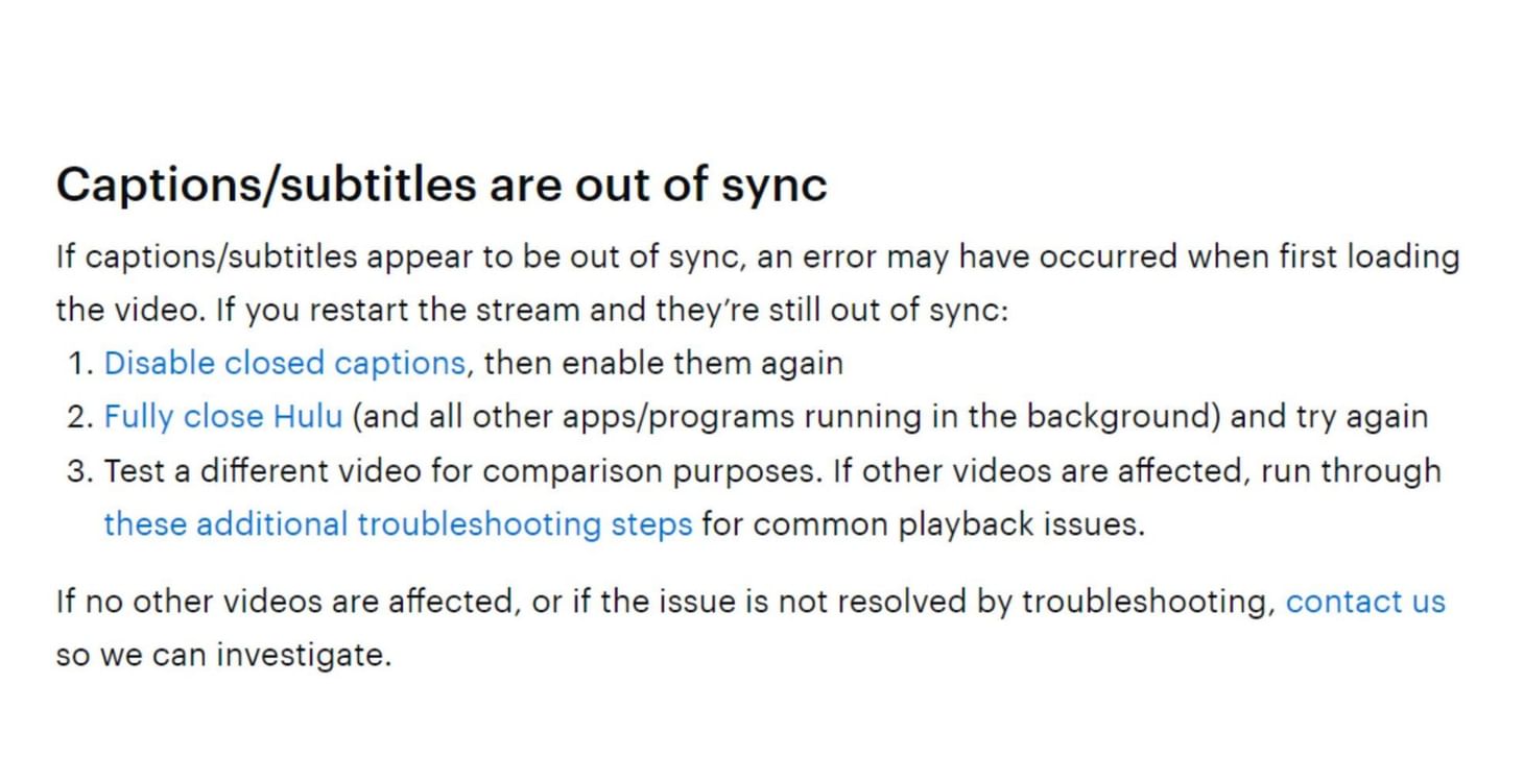 How to fix subtitles out of sync on Hulu? Causes and fixes explored