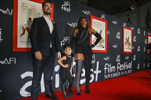 Alexis Ohanian (L), Olympia Ohanian (center), Serena Williams (right) (Source: Getty)