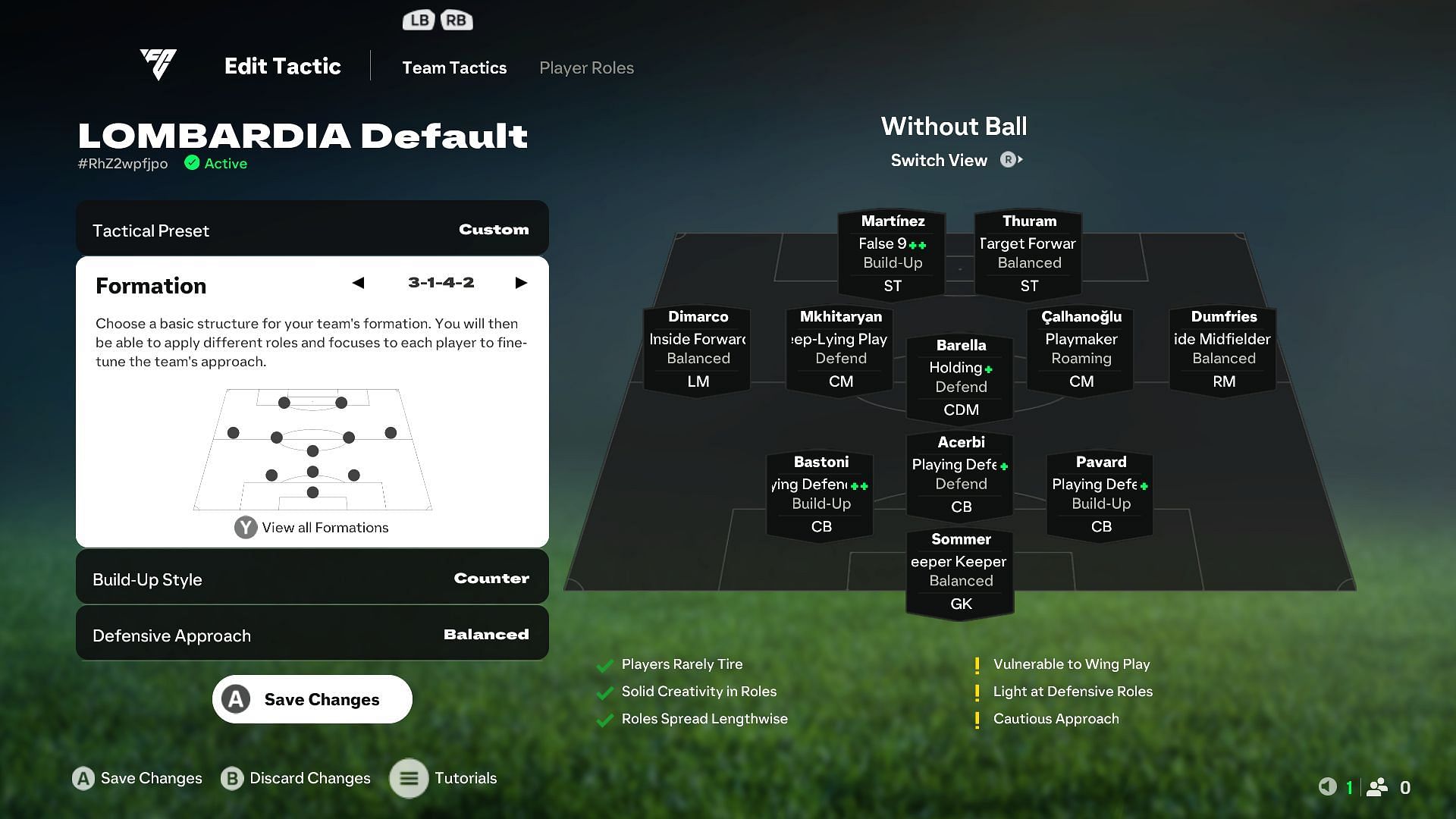 Use these Player Roles and custom tactics with Lombardia FC (Image via EA Sports)