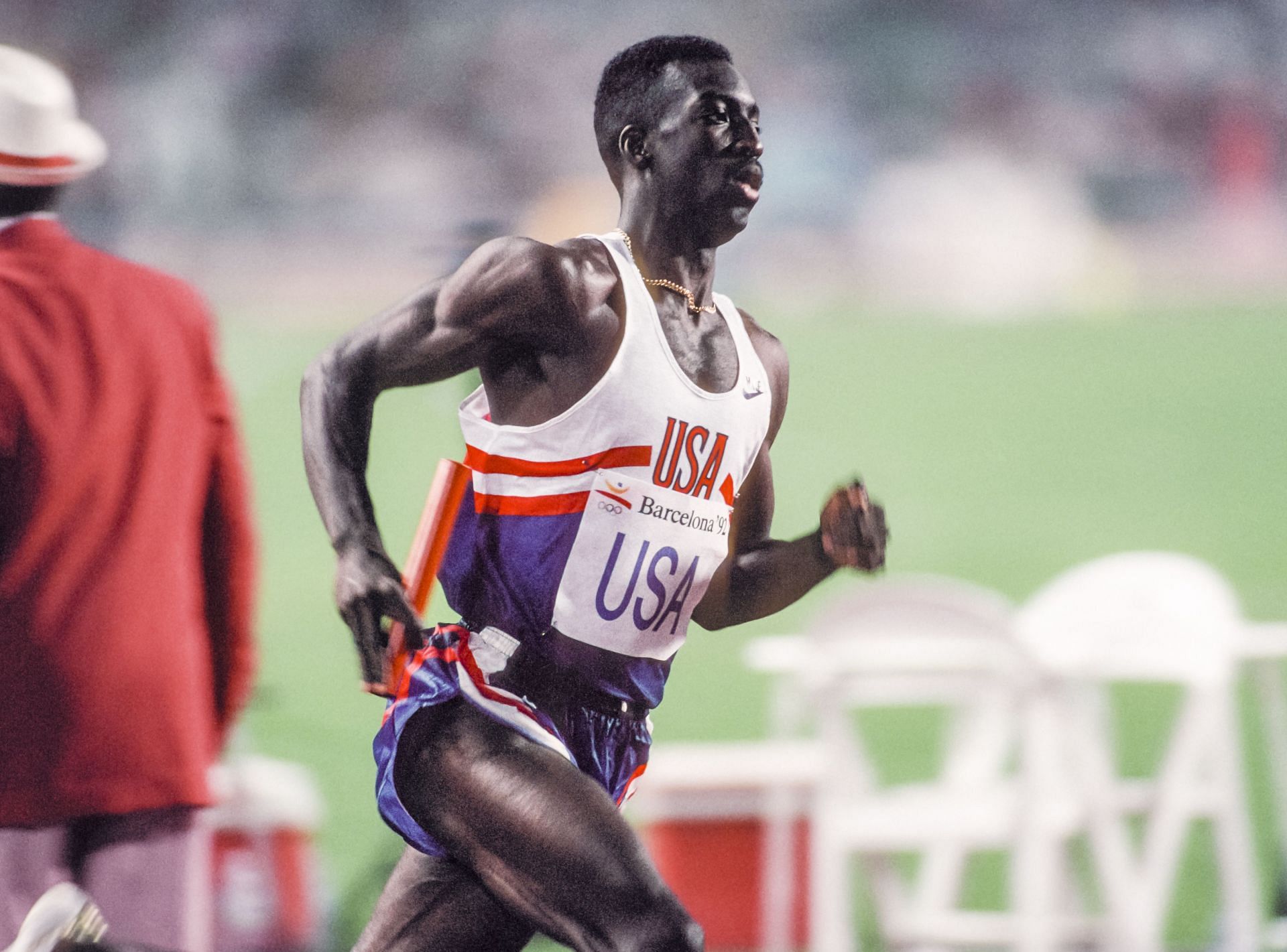 Michael Johnson during the 1992 Olympics in Barcelona (Image source: Getty)