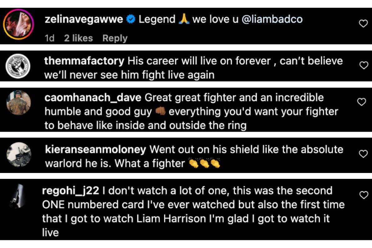 Screenshot of fans&#039; comments