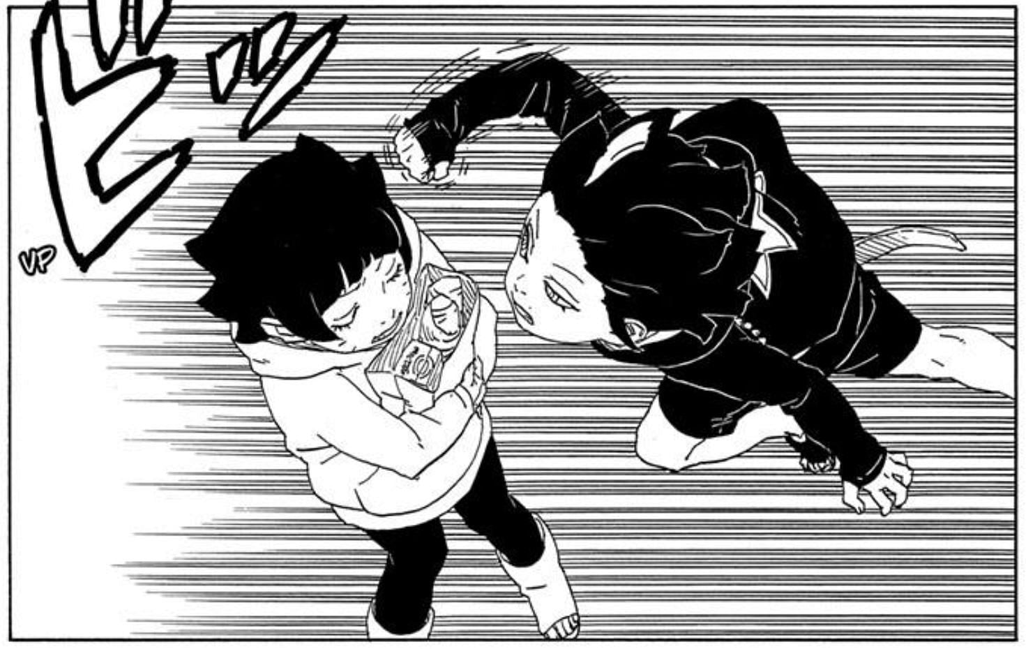 Himawari and Daemon as seen in Boruto manga (Image via Shueisha)