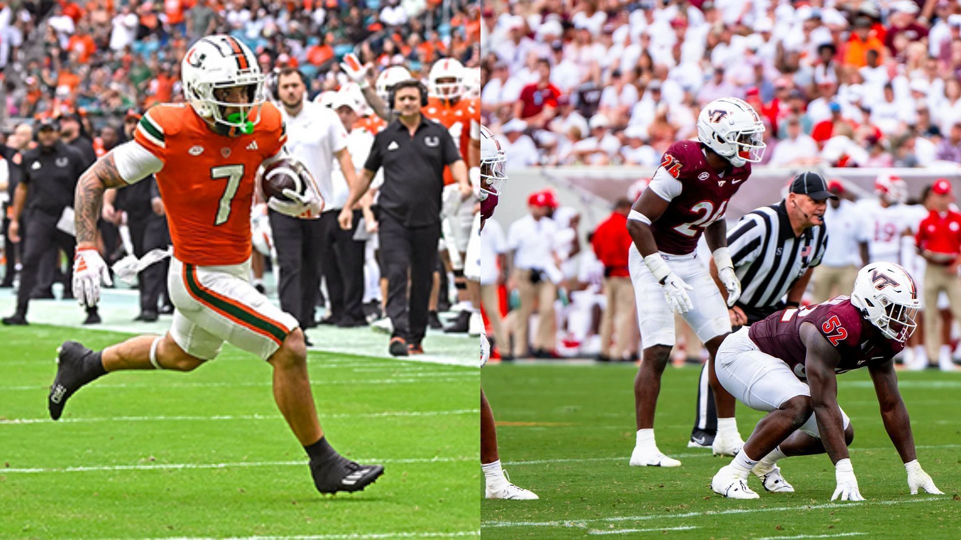 Images courtesy of Virginia Tech &amp; Miami Athletics