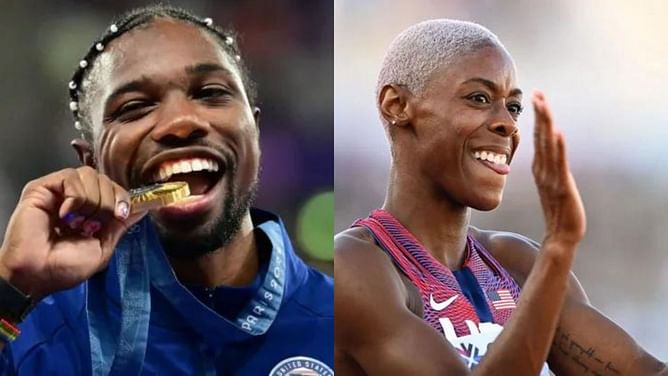 Noah Lyles reacts to Shamier Little claiming Alexis Ohanian's Athlos track meet being 'Black very turnt, vibey'