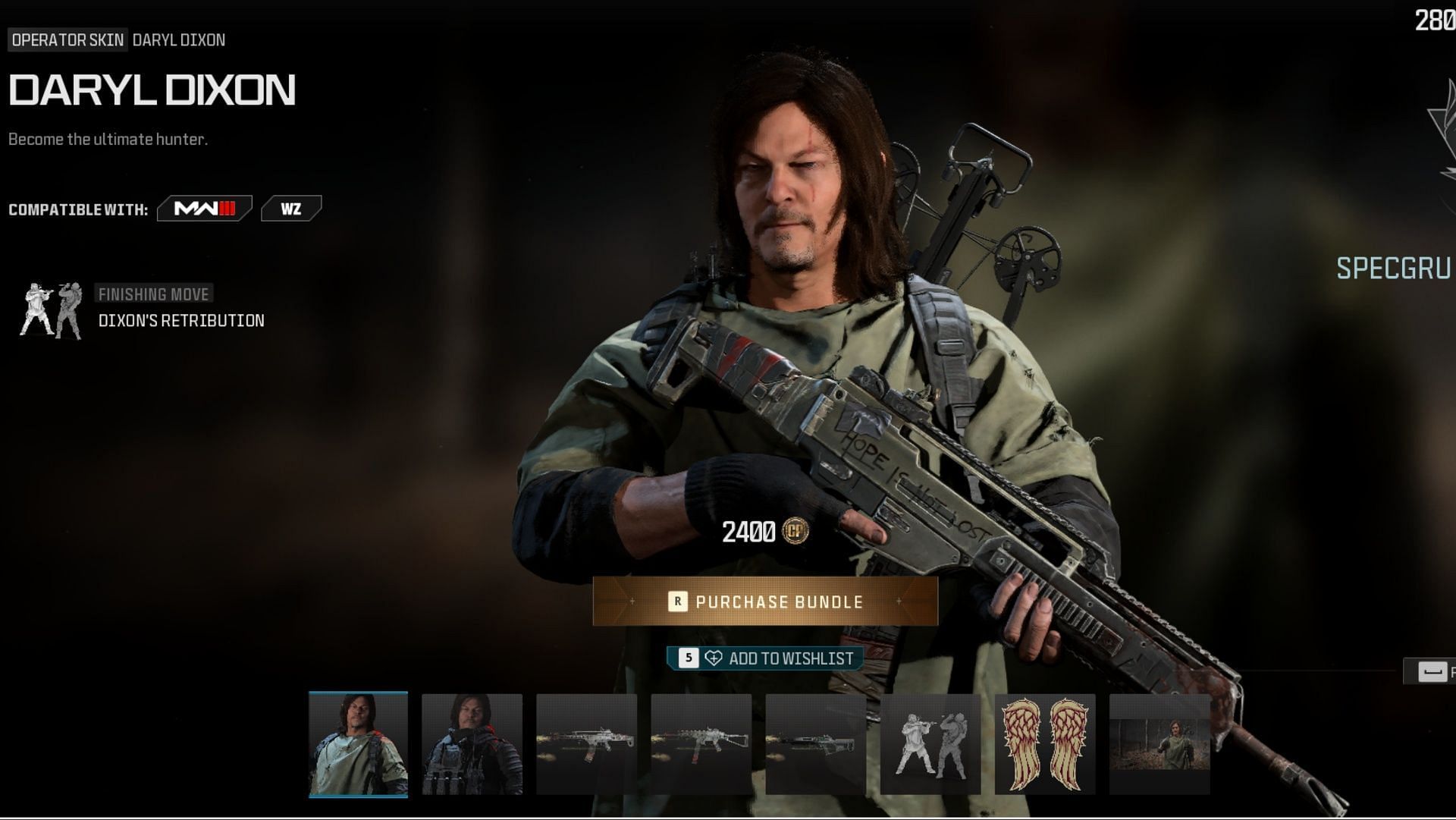 Daryl Dixon operator bundle in Warzone and MW3 (Image via Activision)