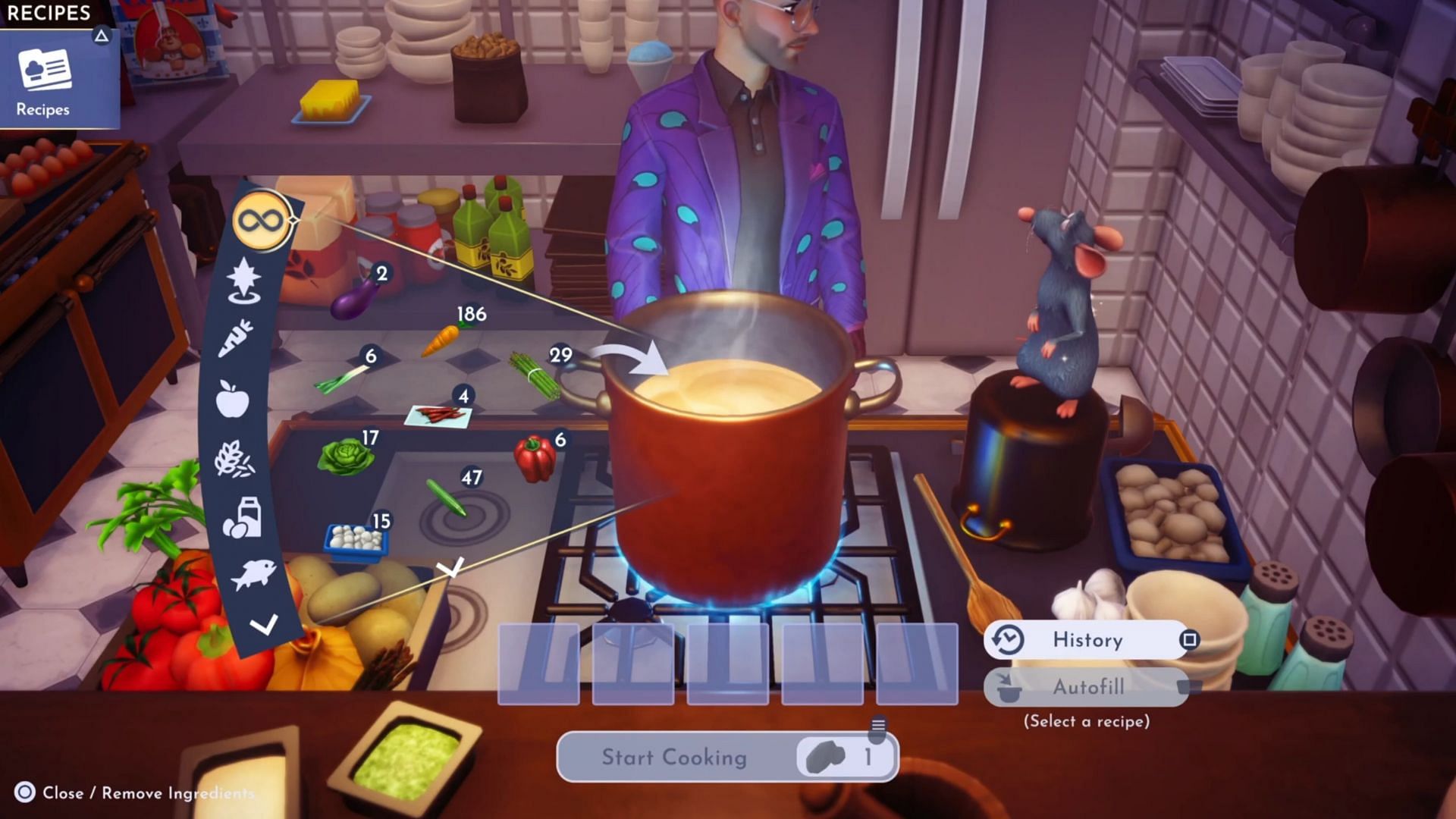 Collect the required ingredients and toss them into a pot (Image via Gameloft)