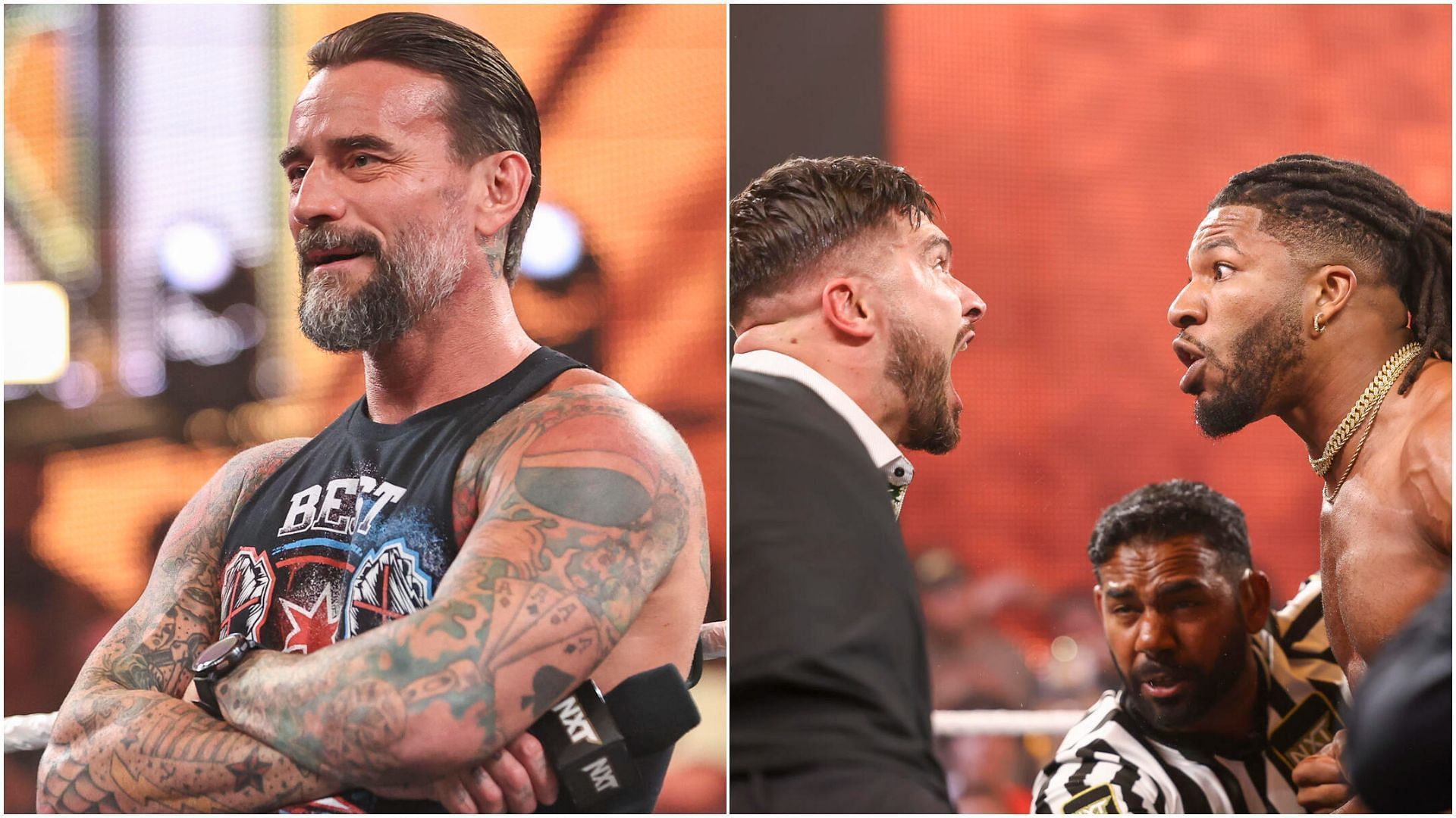 CM Punk (left); Ethan Page &amp; Trick Williams (right) [Images via: WWE.com]