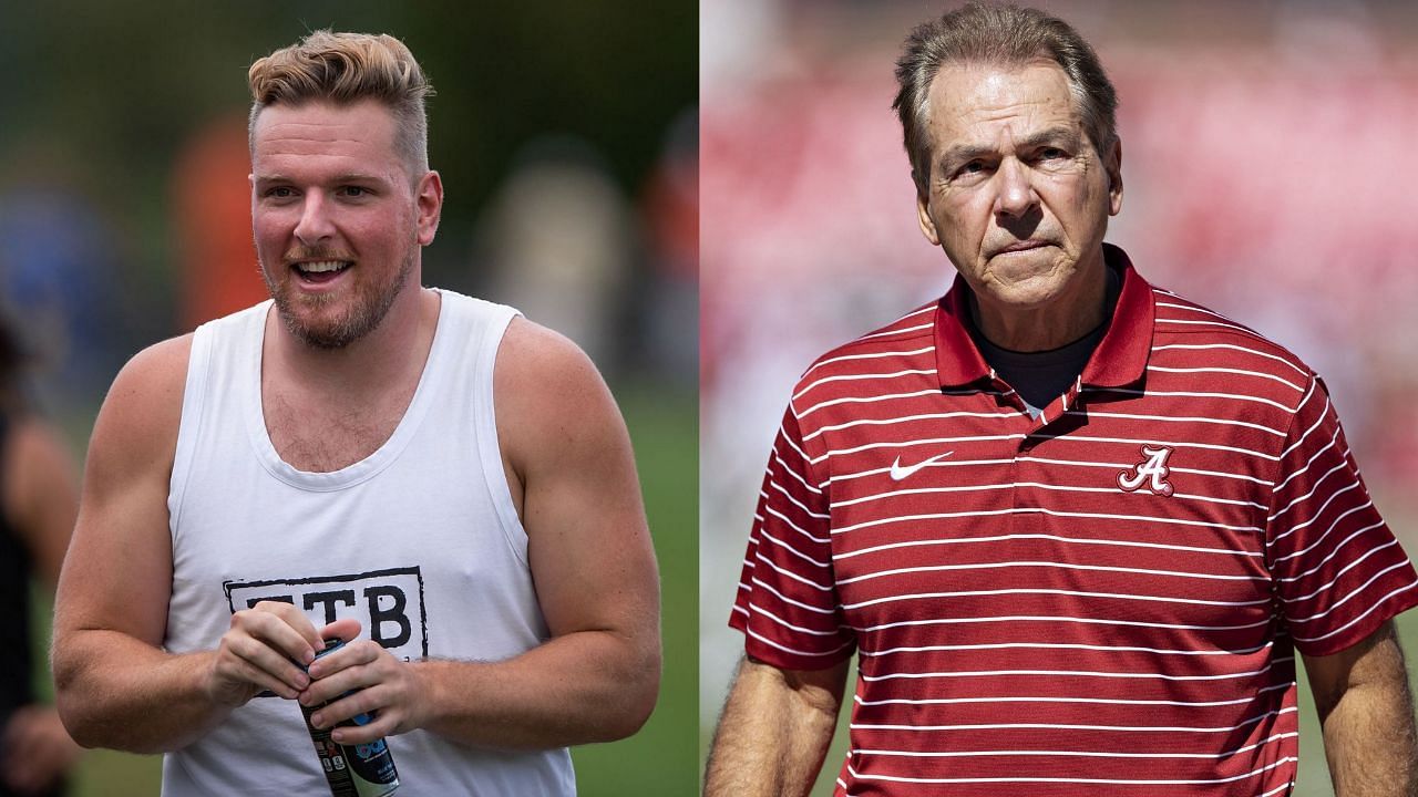 WATCH: Nick Saban side eyes Pat McAfee as the College GameDay host grooves to music