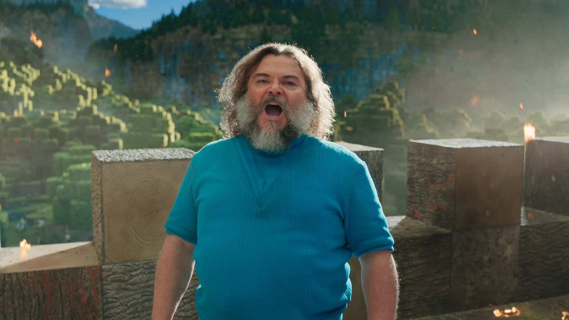 Jack Black as Steve in the first Minecraft movie trailer (Image via Mojang/Warner Bros.)