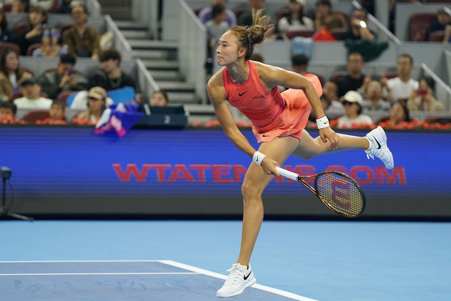 Zheng Qinwen in action at the 2024 China Open (Picture: Getty)