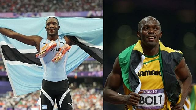 Letsile Tebogo and Usain Bolt (Image via: Both Getty)