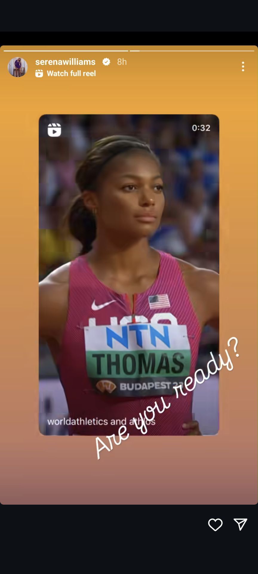 "Are you ready?" Serena Williams builds up the thrill; gives husband