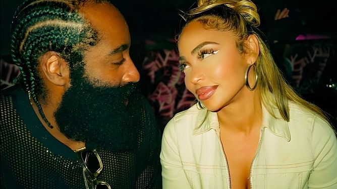 In Photos: Paije Speights shares cozy snaps with boyfriend James Harden from red-rose-themed birthday bash