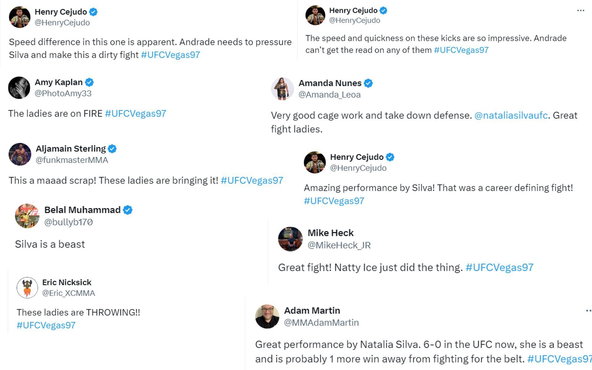 MMA community reacts to Natalia Silva&#039;s victory over Jessica Andrade. [Images from X]