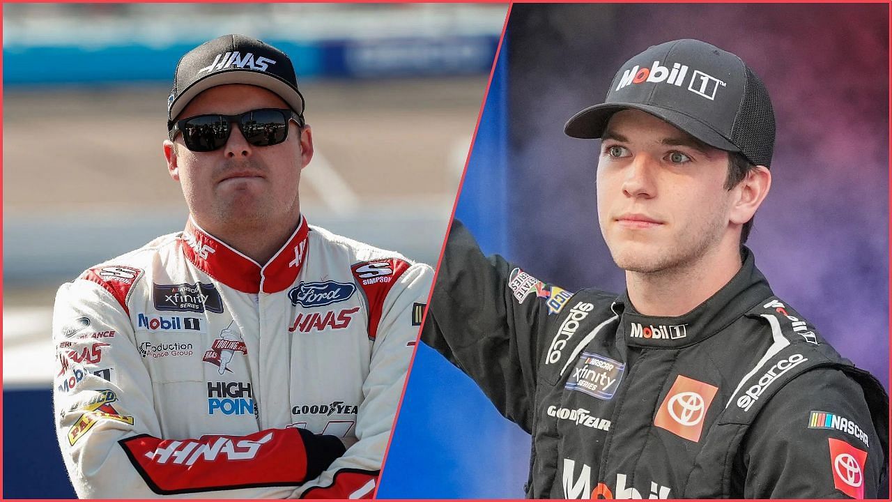 Cole Custer (L) and Chandler Smith (R) tangled on pit road after Saturday