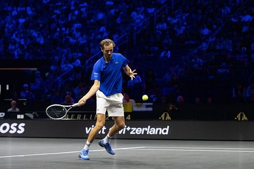 Daniil Medvedev in action for Team Europe at the 2024 Laver Cup (Picture: Getty)