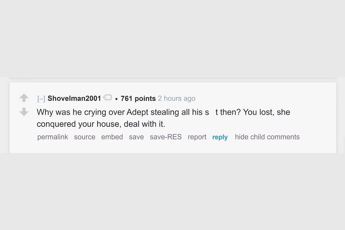 Redditor u/Shovelman2001&#039;s reaction to the Twitch and Kick streamer&#039;s clip. (Image via r/LivestreamFail subreddit)
