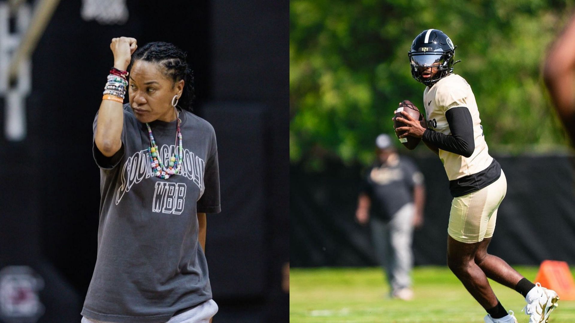 Dawn Staley and Shedeur Sanders (Gamecocks &amp; Shedeur