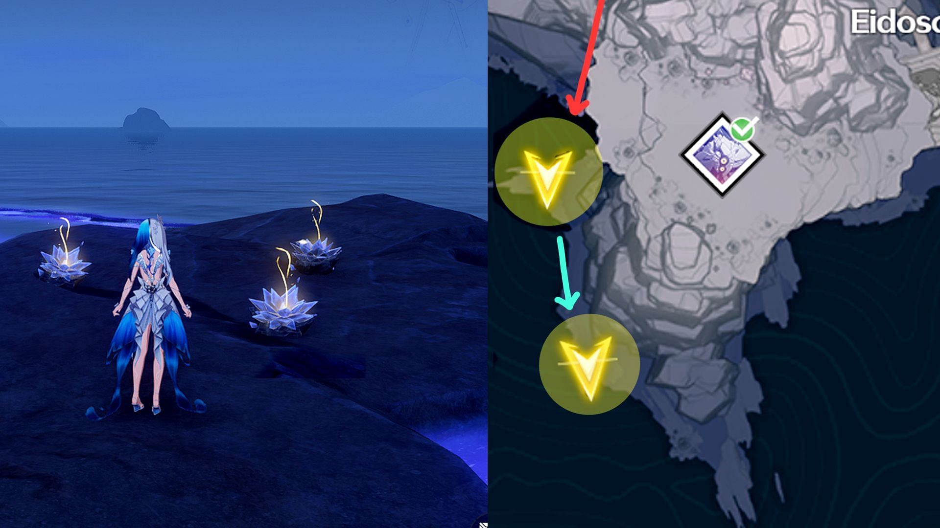 Route #4 for collecting Nova in the Energy Hub area (Image via Kuro Games)