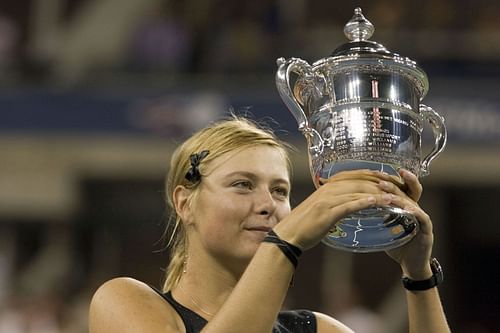 Maria Sharapova with the 2006 US Open trophy. (Image: Getty)