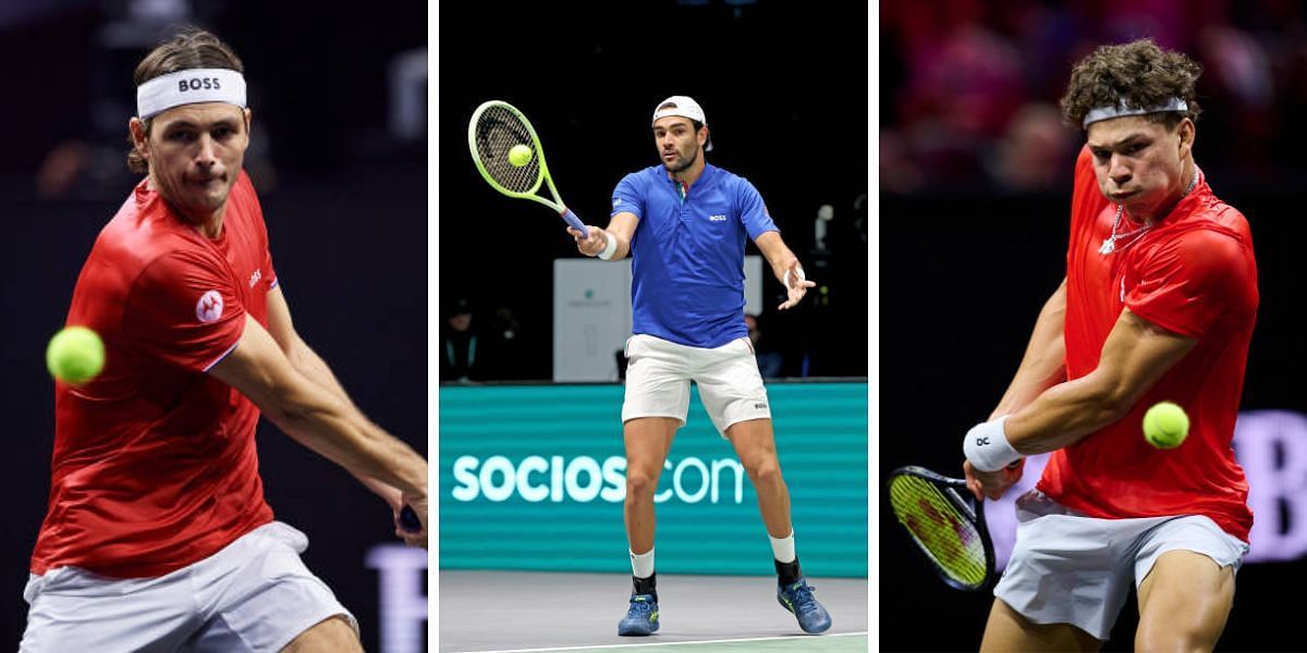 (From L-R) Taylor Fritz, Matteo Berrettini &amp; Ben Shelton [Source: Getty Images]