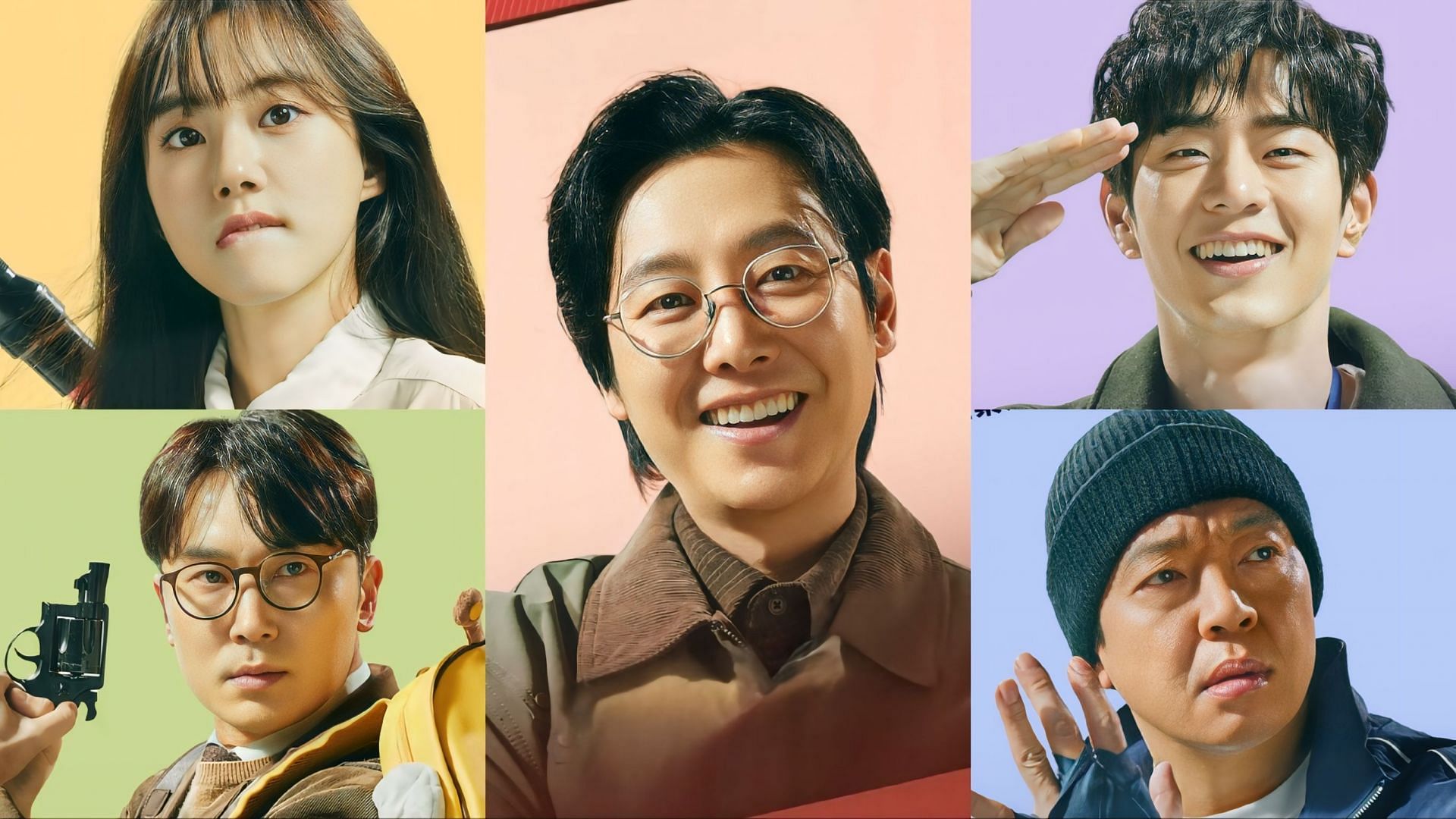 Kim Dong-wook, Park Ji-hwan, Seo Hyun-woo, Park Se-wan, and Lee Seung-woo in Disney+ Seoul Busters (Image via Instagram/@disneypluskr)