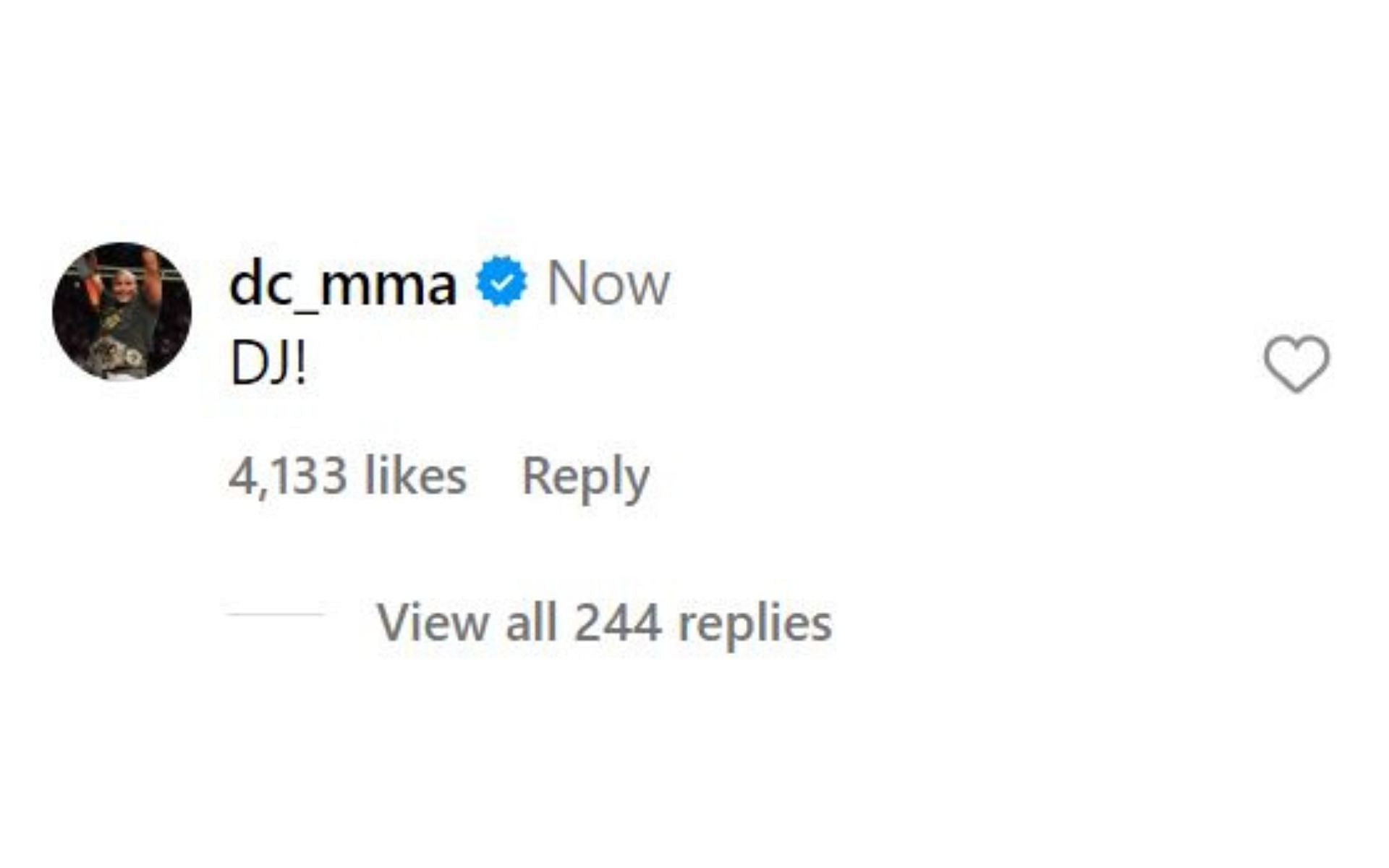 Daniel Cormier's comment. [Image credit: @espnmma on Instagram]