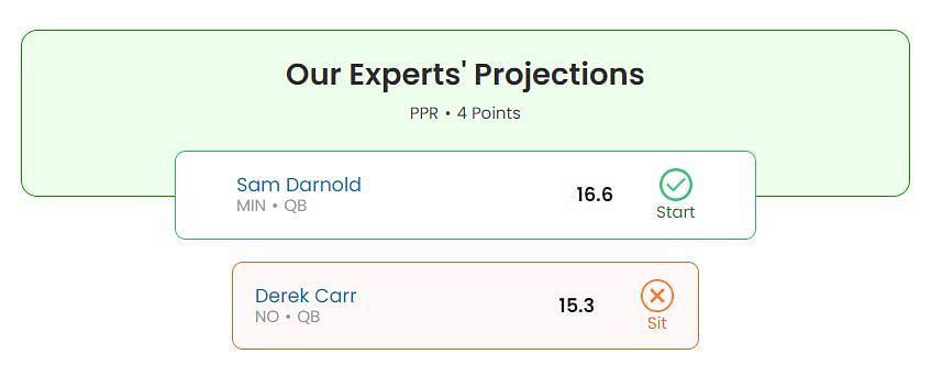 Sam Darnold vs Derek Carr: Week 4 fantasy projections